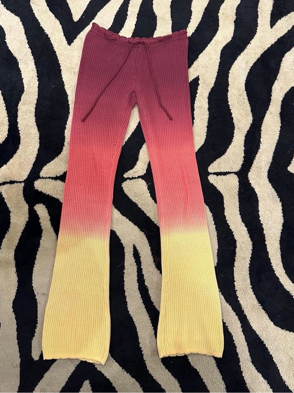I.AM.GIA Girls Ombre Knit Flare Sweatpants in Red and Yellow